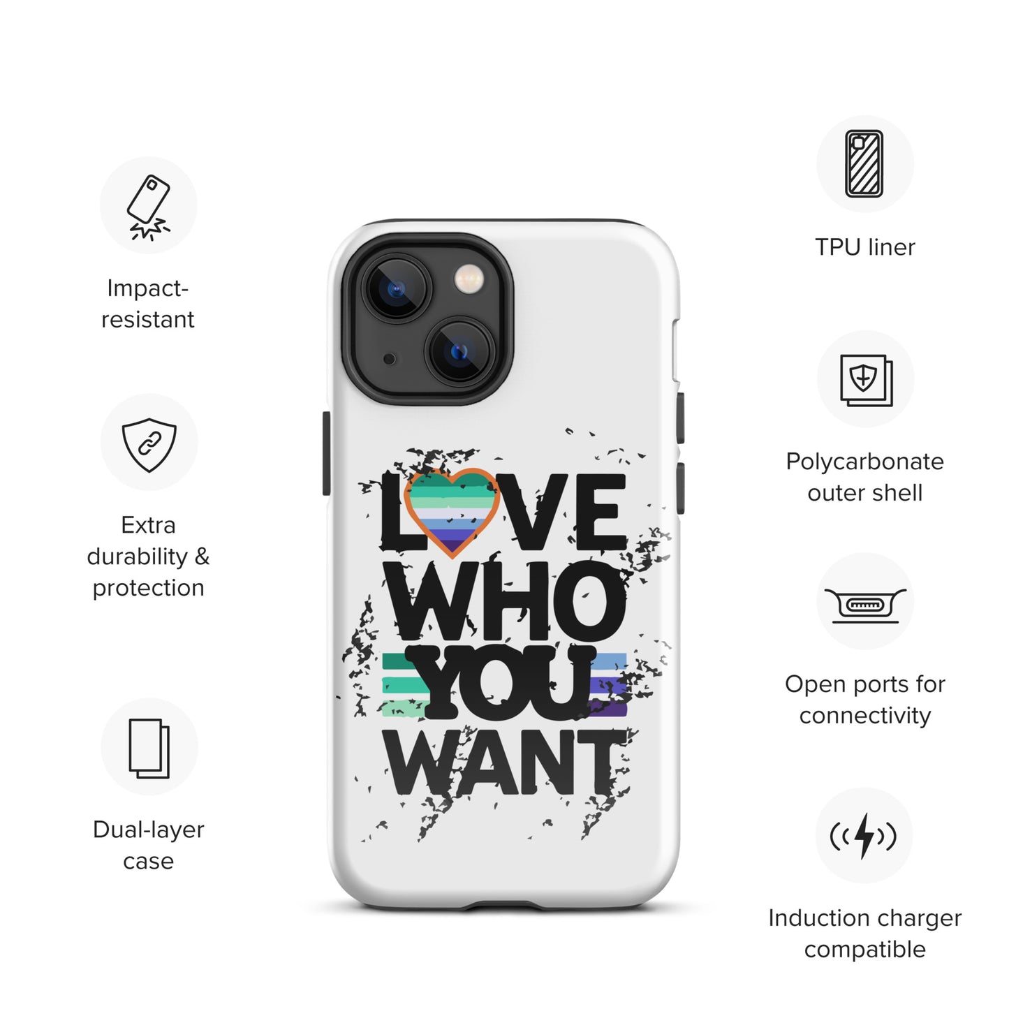 Love who you want Gay Men iPhone® Case
