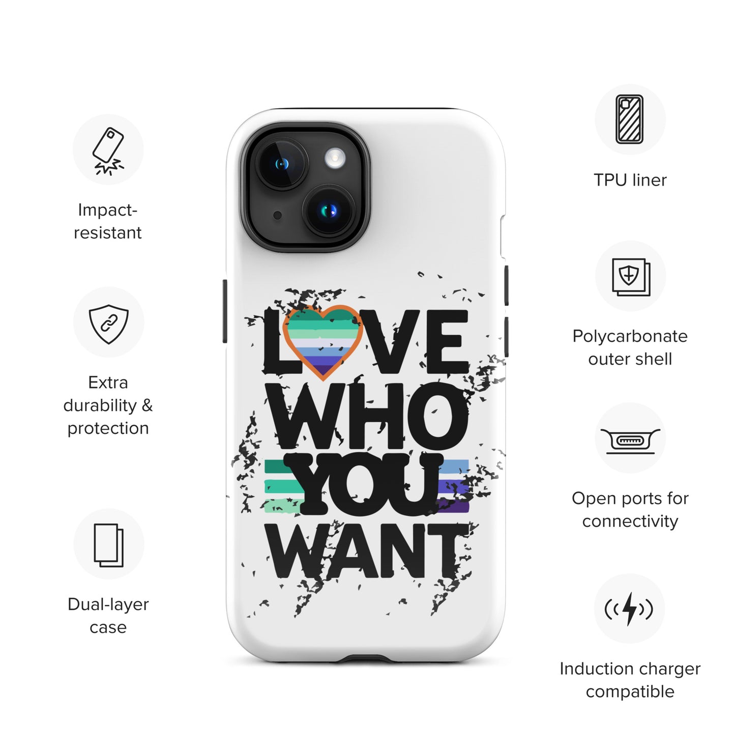 Love who you want Gay Men iPhone® Case
