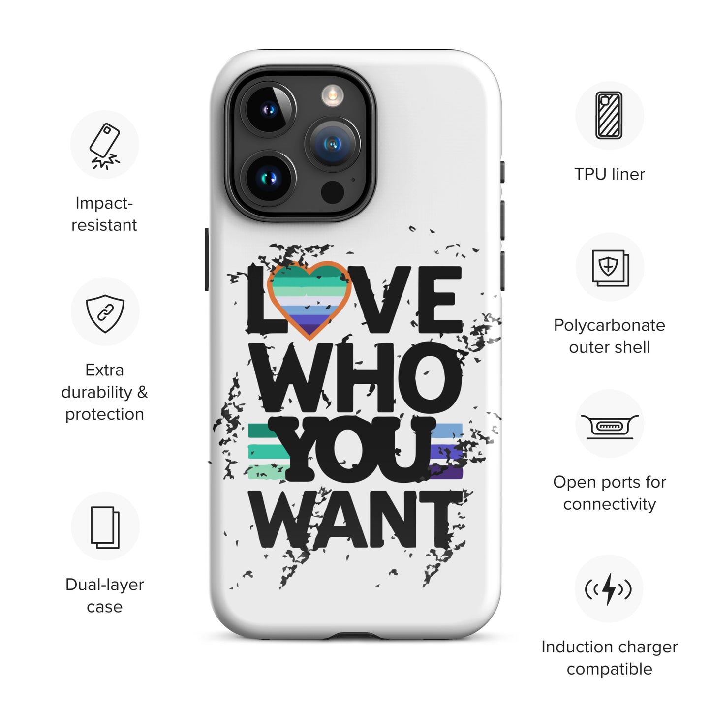 Love who you want Gay Men iPhone® Case