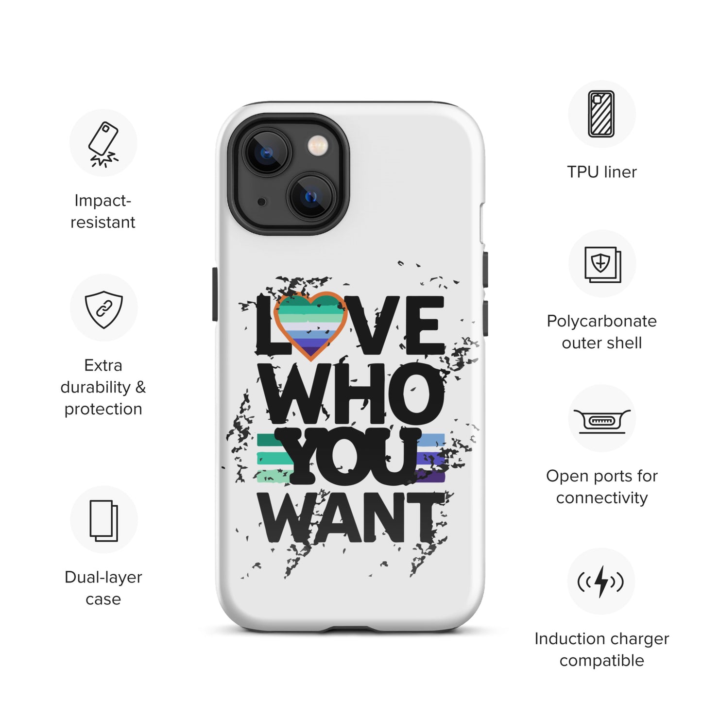 Love who you want Gay Men iPhone® Case