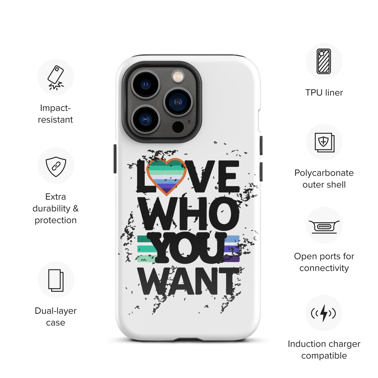 Love who you want Gay Men iPhone® Case