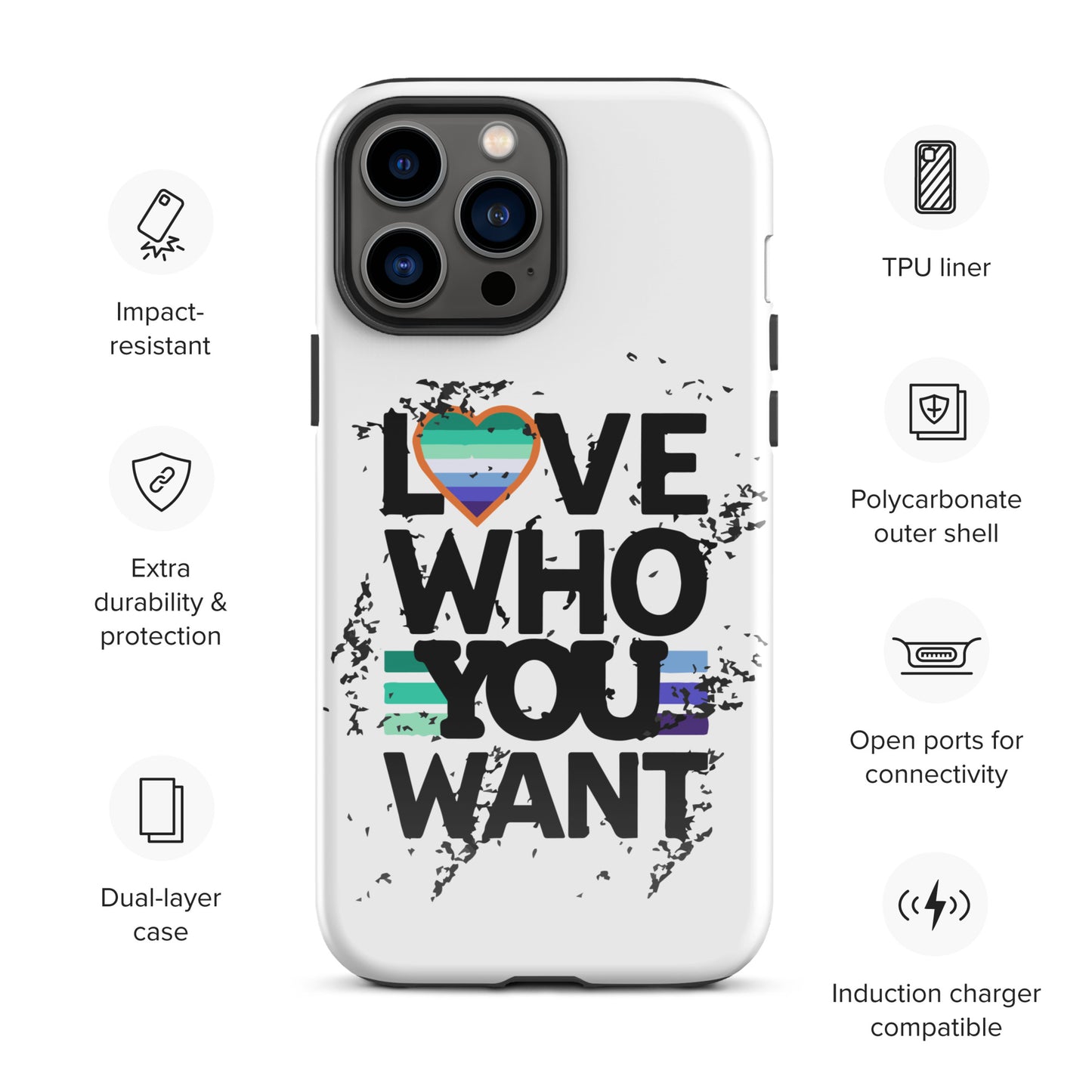 Love who you want Gay Men iPhone® Case