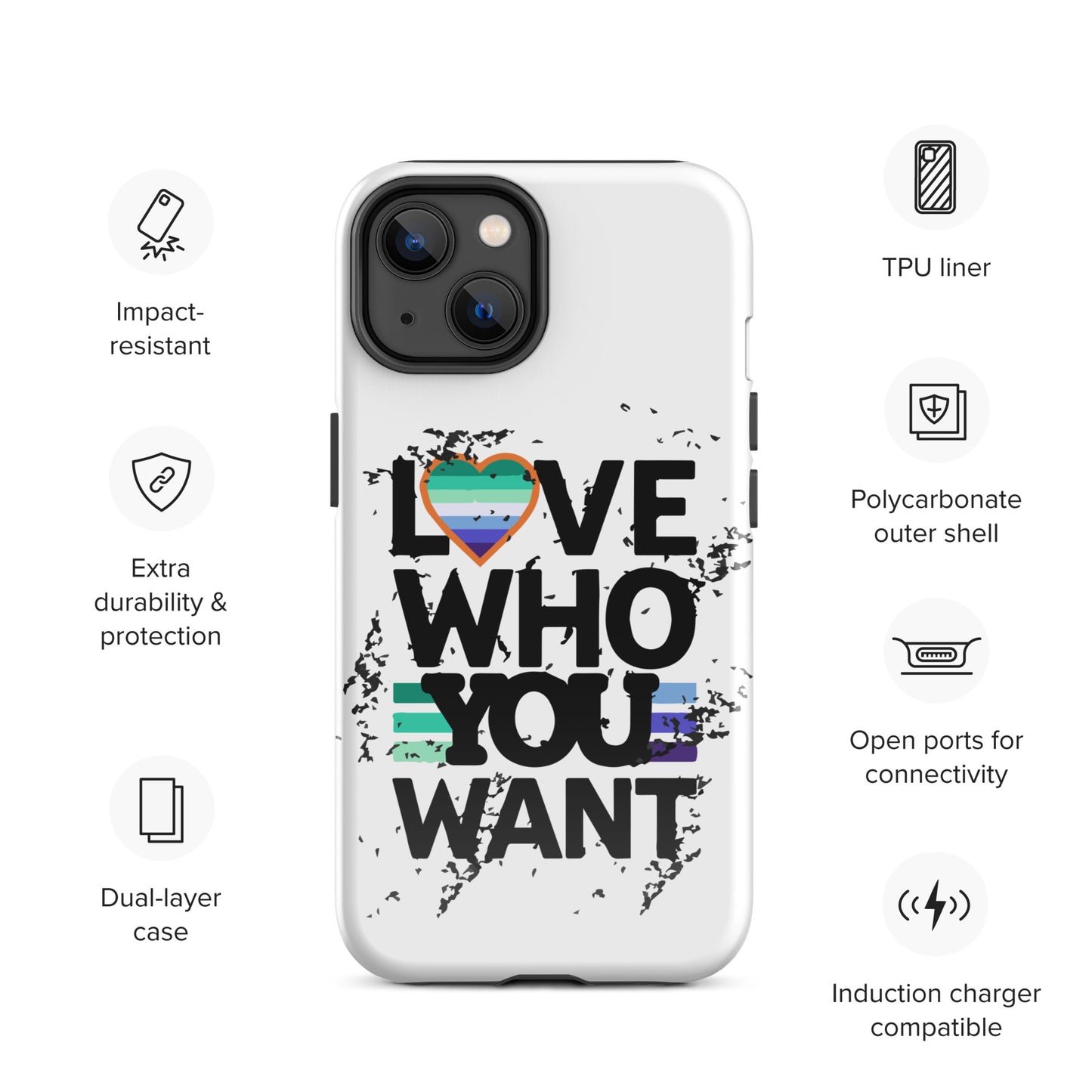 Love who you want Gay Men iPhone® Case