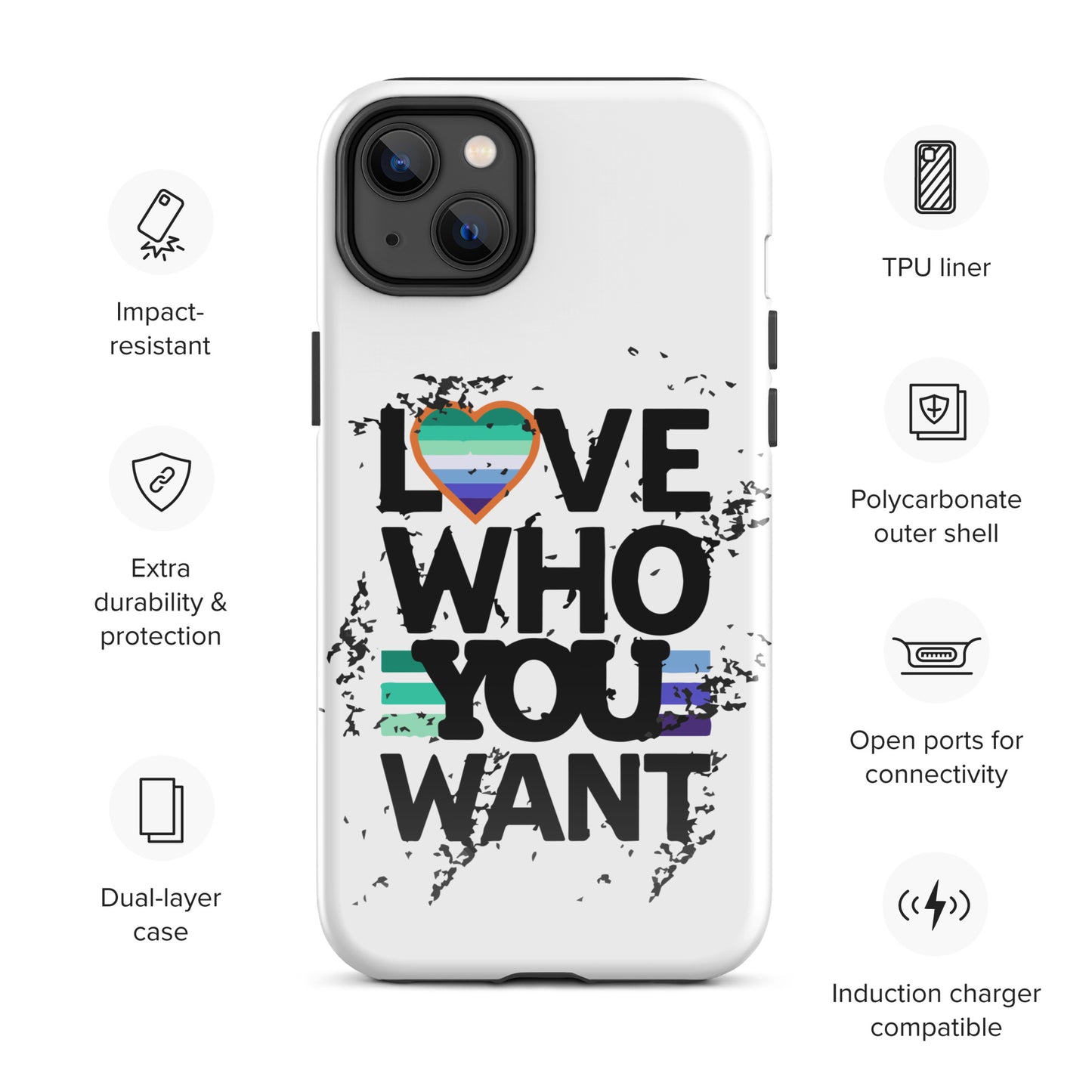 Love who you want Gay Men iPhone® Case