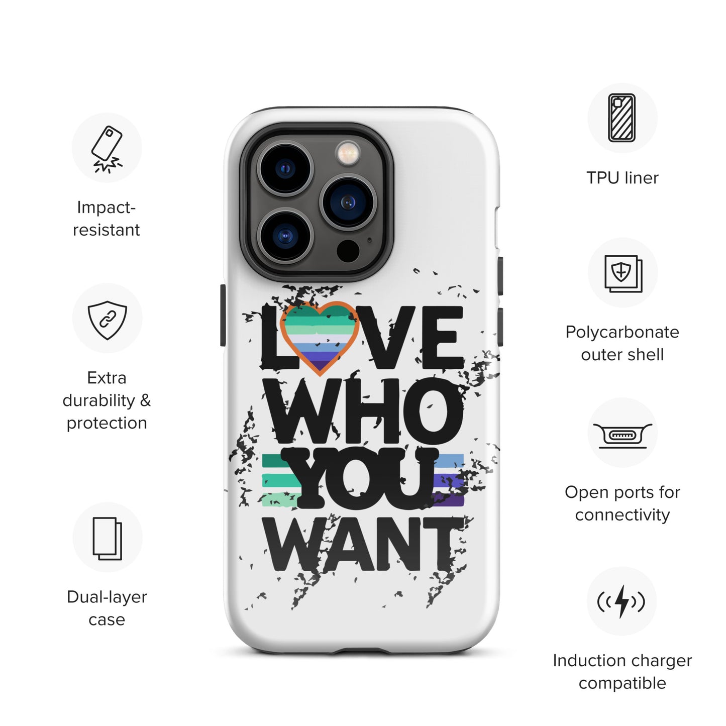 Love who you want Gay Men iPhone® Case