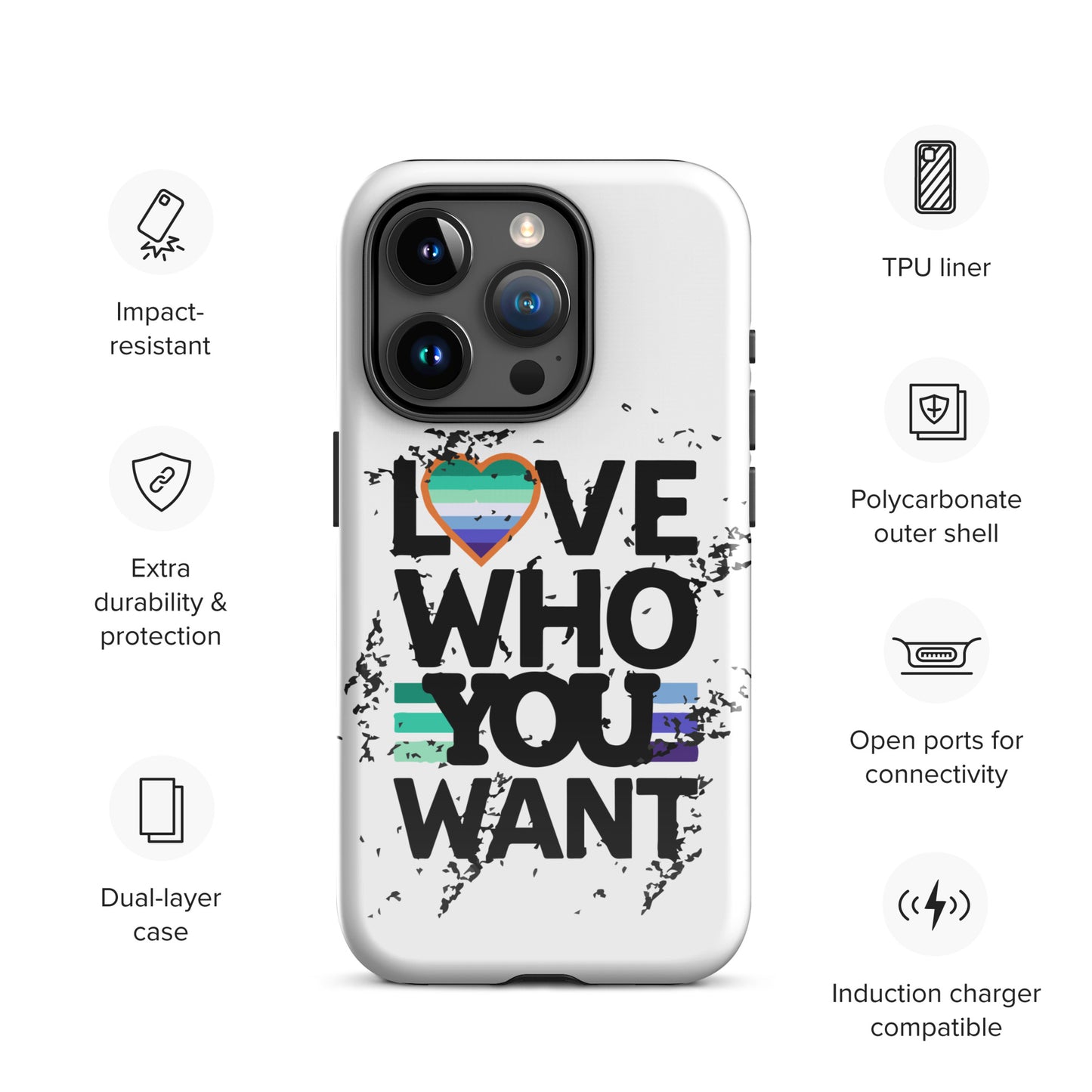 Love who you want Gay Men iPhone® Case